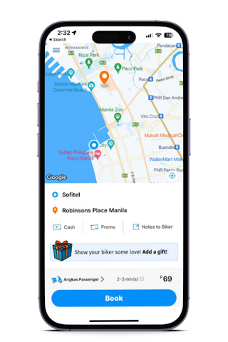 Angkas interface for travel