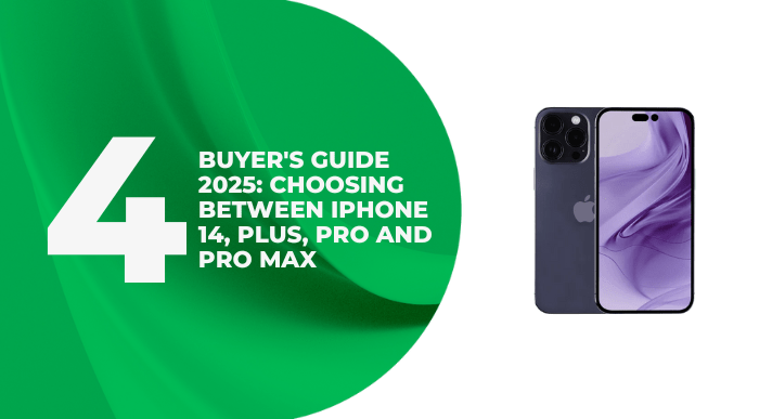 A thumbnail image of a blog about 4 buyers guide to choose between iPhone 14 Plus, Pro and Pro Max