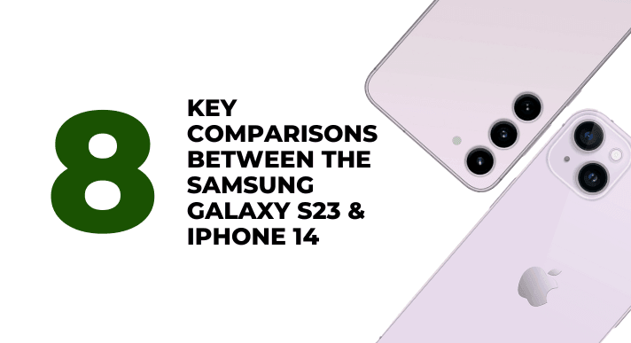 A thumbnail image of a blog about 8 key comparison between the Samsung Galaxy S23 and iPhone 14 CompAsia Philippines