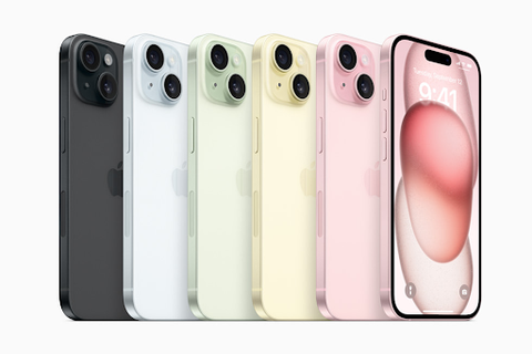 iPhone 15 in five colours